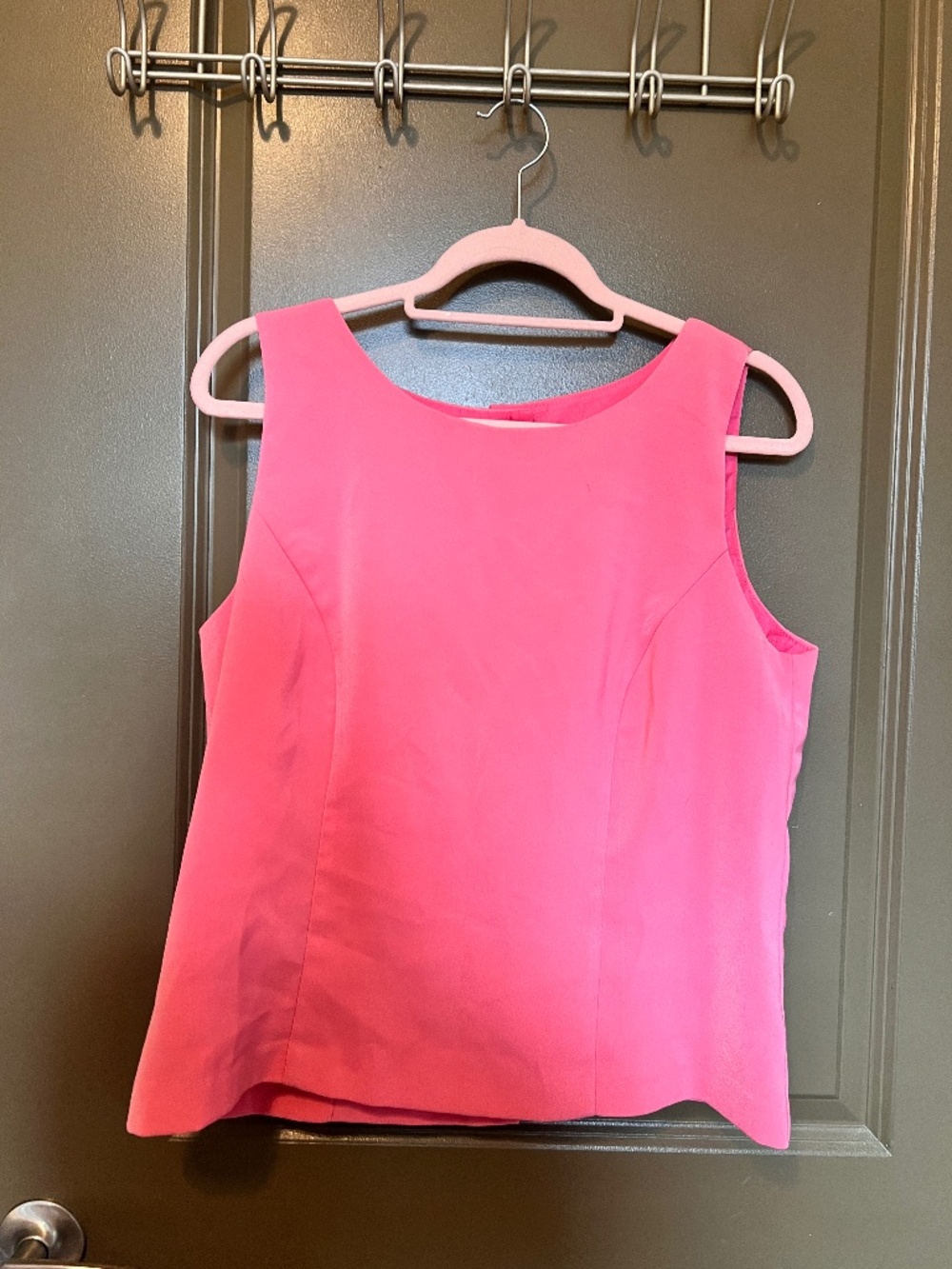 Pink Structured Sleeveless Shell Top
